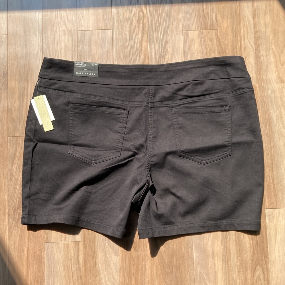 Napa Valley pull on black short w stretch & comfort waistband 22W - Picture 10 of 14